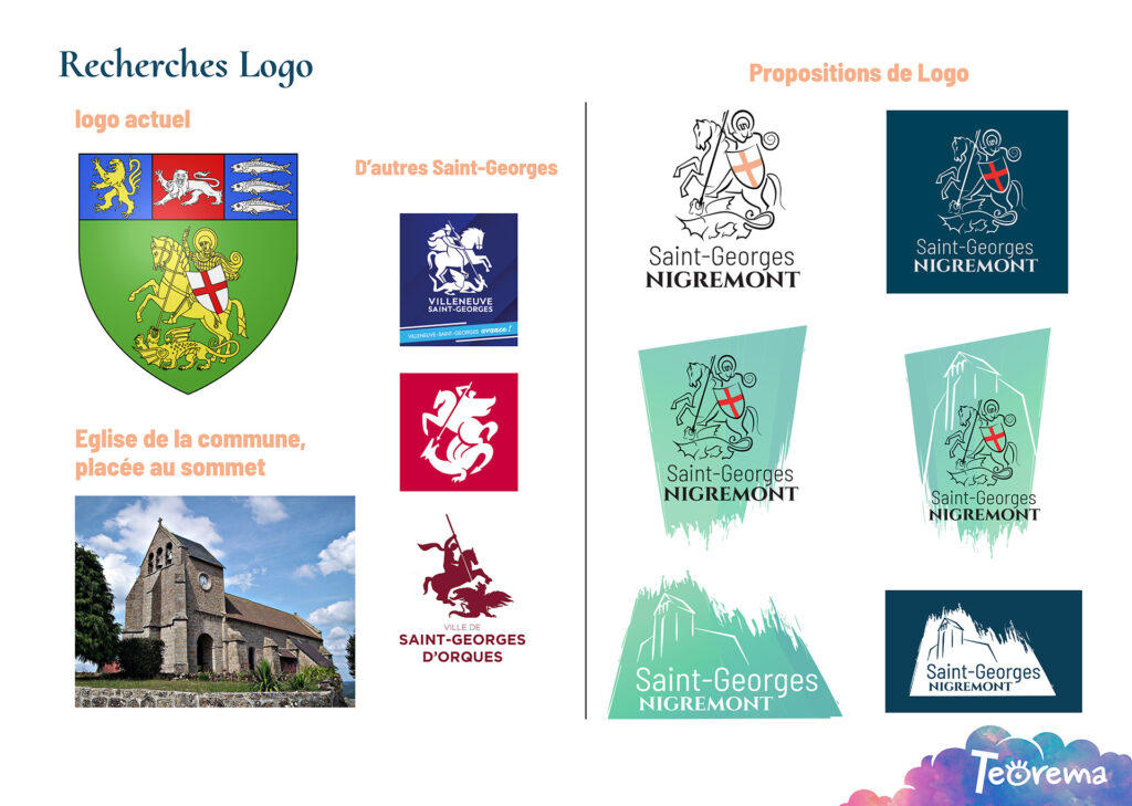 Images de l'étude du logo de Saint-Georges-Nigremont