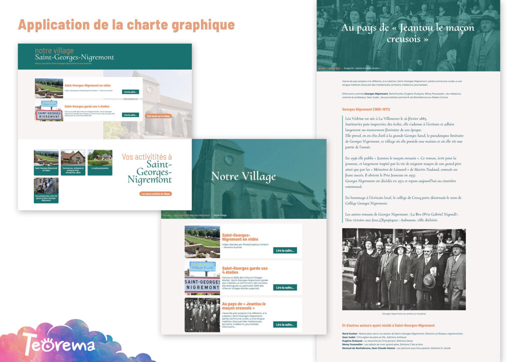 images du site, application de la charte graphique