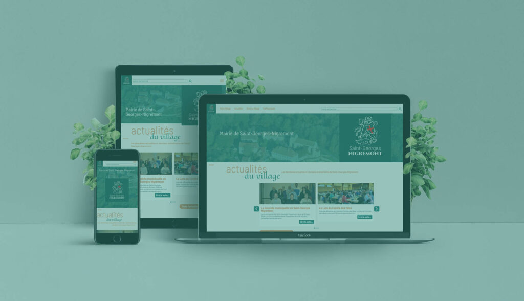 mockup, réalisation du site de Saint-Georges-Nigremont par Teorema