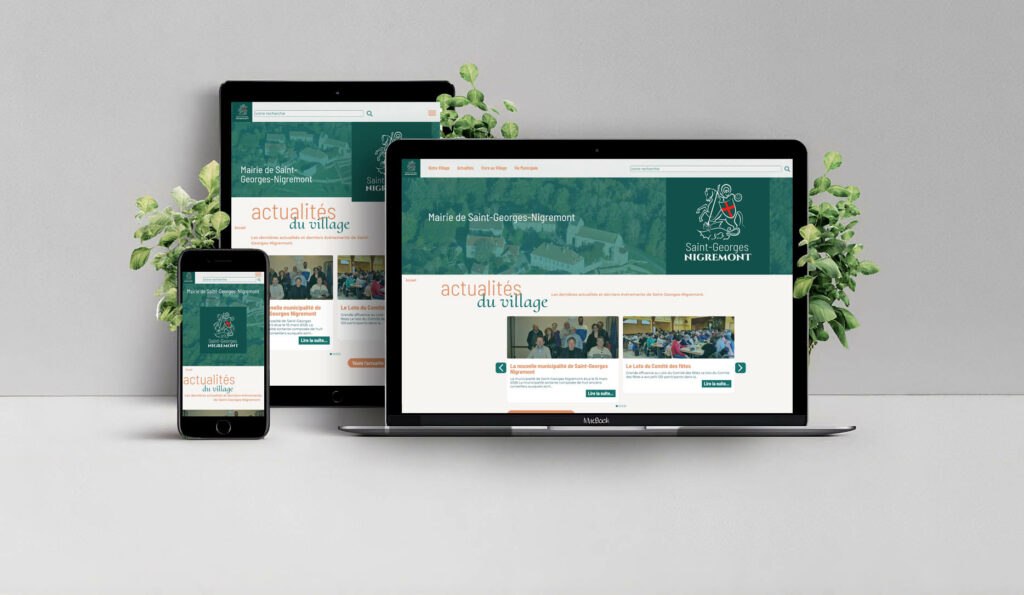 image représentant le site de Saint-Georges-Nigremont sur différents écrans